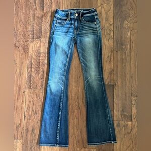 Size 0 kick boot super stretch American Eagle jeans.